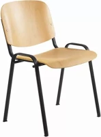 Fekete 1120 LN Tárgyalószék, fa ülőlappal,  lábbal, 