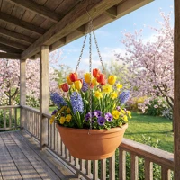 Fekete 11561 Virágcserép függesztőlánc - fém -  - 50 cm kép