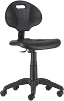 Fekete 1290 NOR munkaszék, gázliftes, háttámlás, műanyag ülőfelület és támla kép