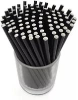 Fekete 15533 Szívószál papír   6mmx230mm 100 darabos kép