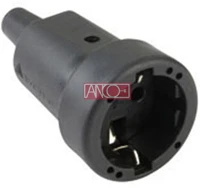 Fekete 321401 Földelt dugalj gumirozott, kép