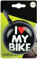 Fekete 375250104 Dresco , kerékpár csengő, i love my bike, kép