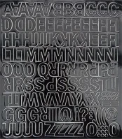 Fekete 500 - 20FEK Öntapadós matrica, 2 cm-es, betűlap, kép