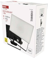 Fekete 5000 LM Led-es reflektor tambo mozgásérzékelővel, 50 w, 5000 lm, kép