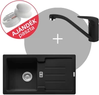 Fekete FR1301196 Franke strata stg 614-78 gránit mosogató + novara plus csap matt  szett kép