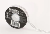 Fekete IBB2792 Szatén szalag, 15 mm x 22 m, fehér  pötyökkel kép