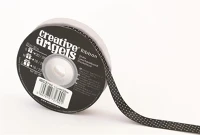 Fekete IBC2790 Szatén szalag, 15 mm x 22 m,  fehér pötyökkel kép