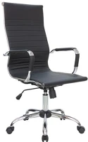 Fekete III PU-TEXBŐR FEK Főnöki szék, textilbőr borítás, krómozott lábkereszt, 