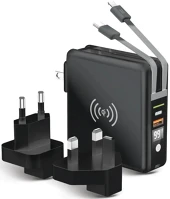 Fekete MAH, 20W, USB Hálózati töltő adapter + külső akkumulátor, 10000 kép