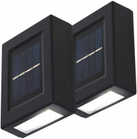 Fekete MX658 napelemes falilámpa szett, 2db-os szett, 2db hidegfehér led, cserélhető kép