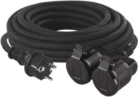 Fekete P0703 Hosszabbító 20 m / 2 aljzat /  / gumi / 250 v / 1,5 mm2 kép