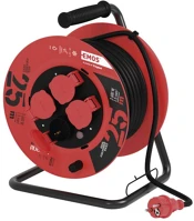 Fekete P08225 Kültéri kábeldob 25 m / 4 aljzat /  / gumi / 230 v / 1,5 mm2 kép