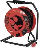 Fekete P19221 Kültéri kábeldob 50 m / 4 aljzat /  / gumi / 230 v / 2,5 mm2 kép