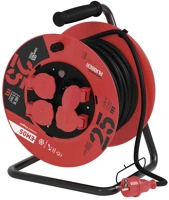 Fekete P19625 Kültéri kábeldob 25 m / 4 aljzat /  / gumi / 230 v / 2,5 mm2 kép