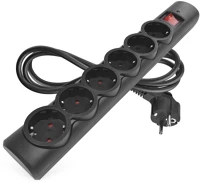 Fekete P54218 Emos túlfeszültségvédő 6 aljzat, 1,5 m, kép