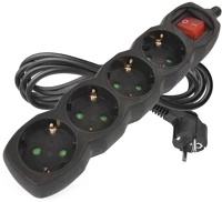 Fekete PC1423R Hosszabbító 3 m / 4 aljzat / kapcsolós /  / pvc / 1,5 mm2 kép