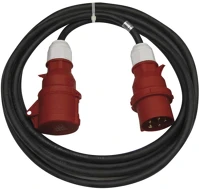 Fekete PM0904 3 fázisú kültéri hosszabbító 20 m / 1 aljzat /  / gumi / 400 v / 2,5 mm2 kép