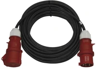 Fekete PM0905 3 fázisú kültéri hosszabbító 25 m / 1 aljzat /  / gumi / 400 v / 2,5 mm2 kép