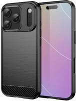 Fekete PT5903396449543 Telefontok iphone 17 pro max - carbon fiber -  szilikon hátlap tok kép