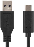 Fekete SM7021BL Töltő- és adatkábel usb-a 3.0 / usb-c 3.1, 1 m, kép