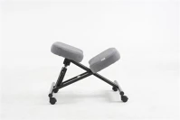 Fekete SSZÜR TÉRDEPLŐSZÉK Térdeplőszék, gázliftes, szürke szövetborítás,  fém váz kép