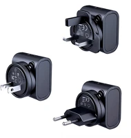 Fekete TF6954851245421 Telefon töltő: remax rp-u192 - us / eu / uk gan átalakító hálózati kép