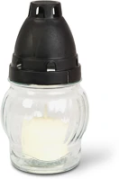 Fekete TW1012 Üveg mécses műanyag kupakkal, üveg szín: fehér, kupak szín:  - 14 cm kép