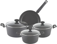 Fekete ZLN3277 edénykészlet, 7 db-os, tapadásmentes belső bevonat, 3 edény és 1 kép