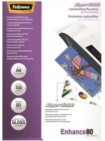 Fellowes COR_IFW54400 Meleglamináló fólia, 80 mikron, a4, superquick, fényes, 100 db, kép
