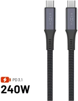Fixed FIXDBP-CC12-GR fonott szövet borítás, USB4 gen2 20Gbps 4K 60Hz max 240W 1,2m, szürke kép