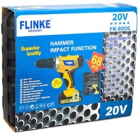 Flinke FK-8006 akkus fúró, csavarozó 20V 68 részes fúrógép kofferban kép