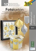 Folia A4, 300 Dekorkarton tömb, a4, 300 g, 10 lap, arany-ezüst kép