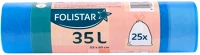 Folistar H65FS35-ZB Hnat szemeteszsák 53x60cm, 35 literes hdpe kék, szalagos, 25 darab/tekercs kép