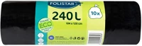 Folistar H65FSECO240 Hnat szemeteszsák 104x120 cm, 240 literes ldpe 60 mikron fekete, 10 darab/tekercs kép