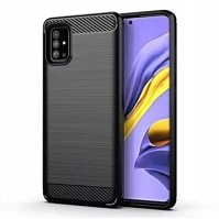 Forcell A71 5G, FEKETE Carbon hátlap tok samsung a716 galaxy a71 5g, fekete kép
