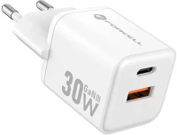 Forcell GAN III VT-35 usb-c + usb-a töltő adapter,  pd, qc4.0, 30w, fehér kép