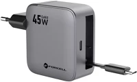 Forcell SP109718 f-energy gan iii vt-r5 usb-c utazó töltő adapter visszahúzható usb-c kép