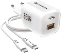 Forcell VT-41 Hálózati töltő adapter, 33w, usb aljzat, usb type-c aljzat, usb type-c kép