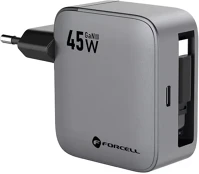 Forcell VT-R5 usb-c hálózati töltő adapter usb-c kábellel, qc4.0, 3a, 45w, ezüst kép