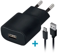Forever 72038 Hálózati töltő adapter, 5v / 2000 mah, usb aljzat, microusb kábellel kép