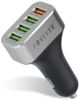 Forever FE458186 Autós gyorstölto 4x usb, 30 w, fekete kép