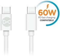 Forever TF5900495900180 Kábel - type-c (usb-c) / type-c (usb-c) fehér kábel, 1m, 3a kép