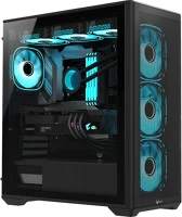 Formula EATX, 2XUSB3.0, 1XTYPE-C számítógépház - airpower g5 plus black (fekete, ablakos, 4x12cm venti kép