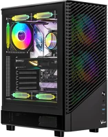 Formula MANA GEOMETRY (FEKETE, Számítógépház -  (fekete, ablakos, 3x12cm venti, atx, 1xusb3.0, 1xtype-c) kép