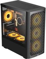 Formula MATX, 1XUSB3.0, 2XUSB2.0 számítógépház - airmesh g3 black (fekete, ablakos, 1x12cm venti kép