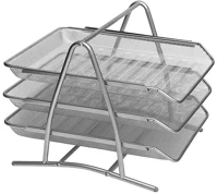 Fornax 14036 Fémhálós irattálca 3 szintes, háromrészes,  ezüst (0000) kép