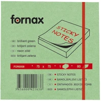 Fornax 5565433 Jegyzettömb öntapadó, 75x75mm, 80lap,  neon zöld (0) kép
