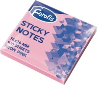 Forofis 91026 Öntapadós jegyzettömb  76x76 mm 80 lapos neon pink kép