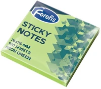 Forofis 91027 Öntapadós jegyzettömb  76x76 mm 80 lapos neon zöld kép