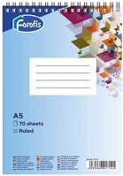 Forofis 91714 Jegyzettömb spirálos  a/5 70 lapos vonalas kép
